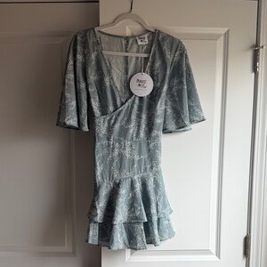 NWT Princess Polly Sage Green Flutter Sleeve Romper